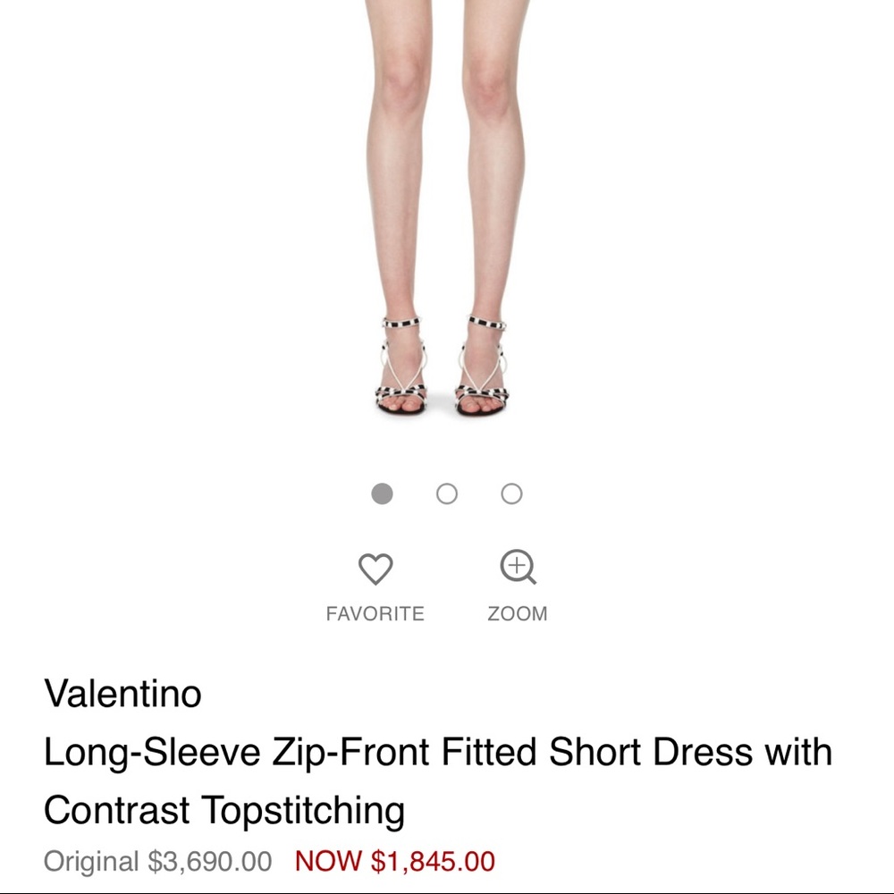 Valentino long sleeve zip-front  mini dress